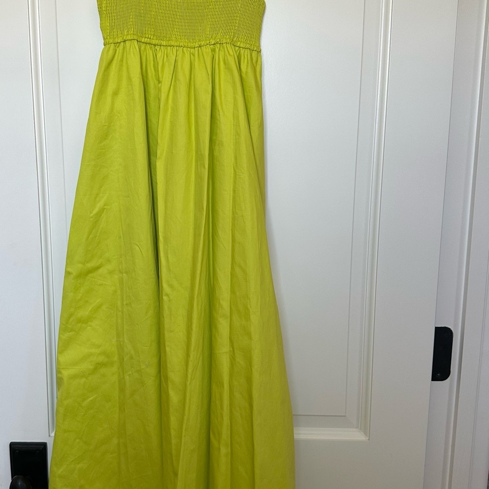 Zara Bright Green Strapless Dress